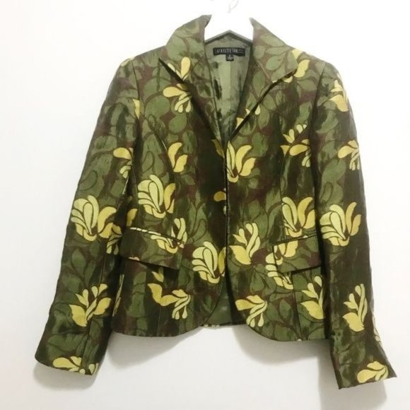 Lafayette 148 New York Jackets & Blazers - Lafayette 148 green printed jacket, Size 2
